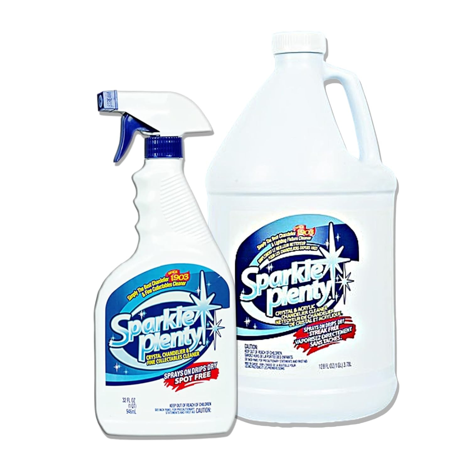 Sparkle Plenty Crystal Chandelier Cleaner Spray | Drip Dry | Home Cleaning Supplies | Crystal Cleaner | Fine Collectables Cleaner | Glass Cleaner | Figurine Cleaner | 32 fl oz