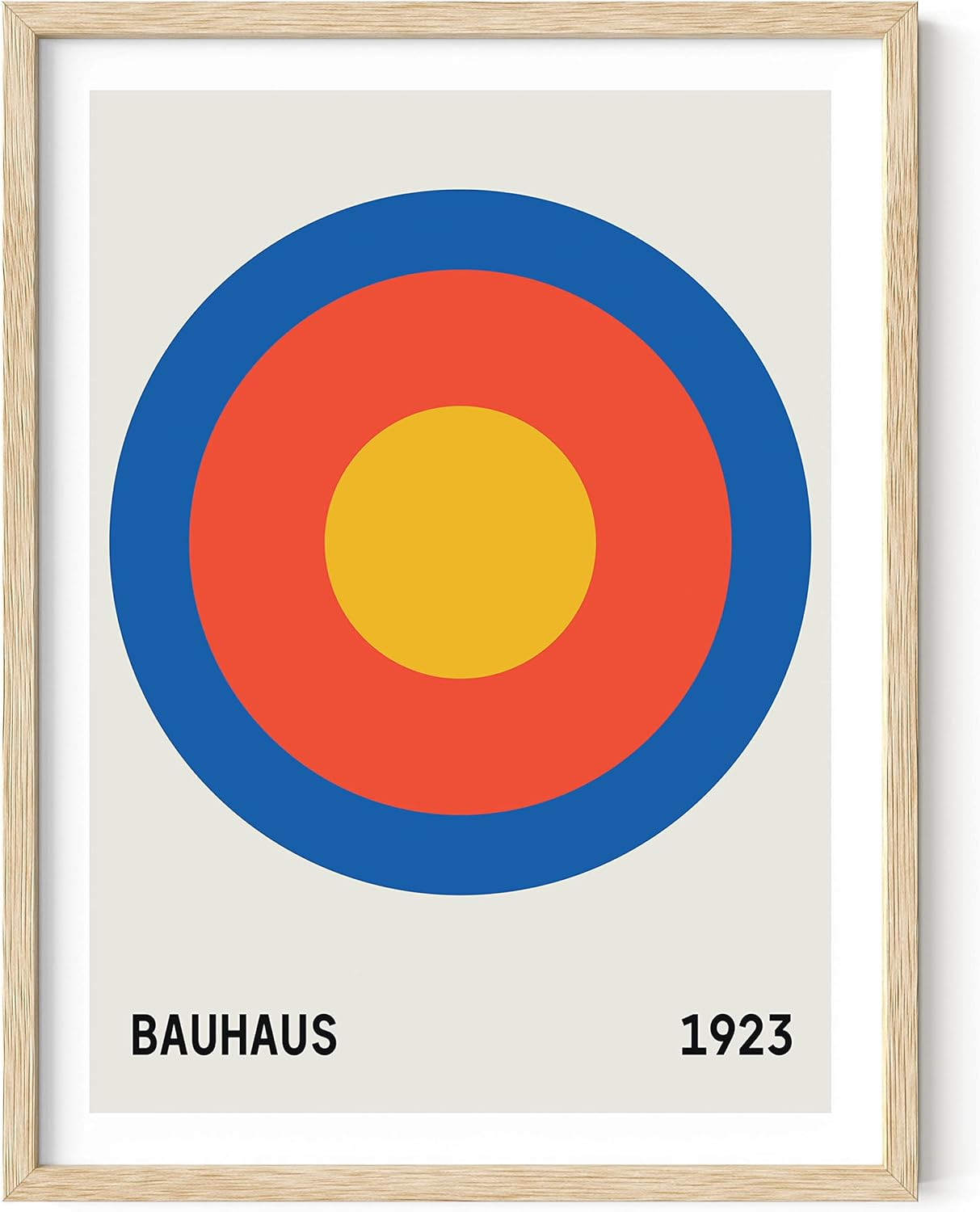 HAUS AND HUES Bauhaus Wall Art - Framed Wall Art for Living Room, Contemporary Wall Art, Bauhaus Poster, Geometric Wall Art, Famous Prints Vintage Wall Art, Colorful Wall Art (Beige Framed, 12x16)
