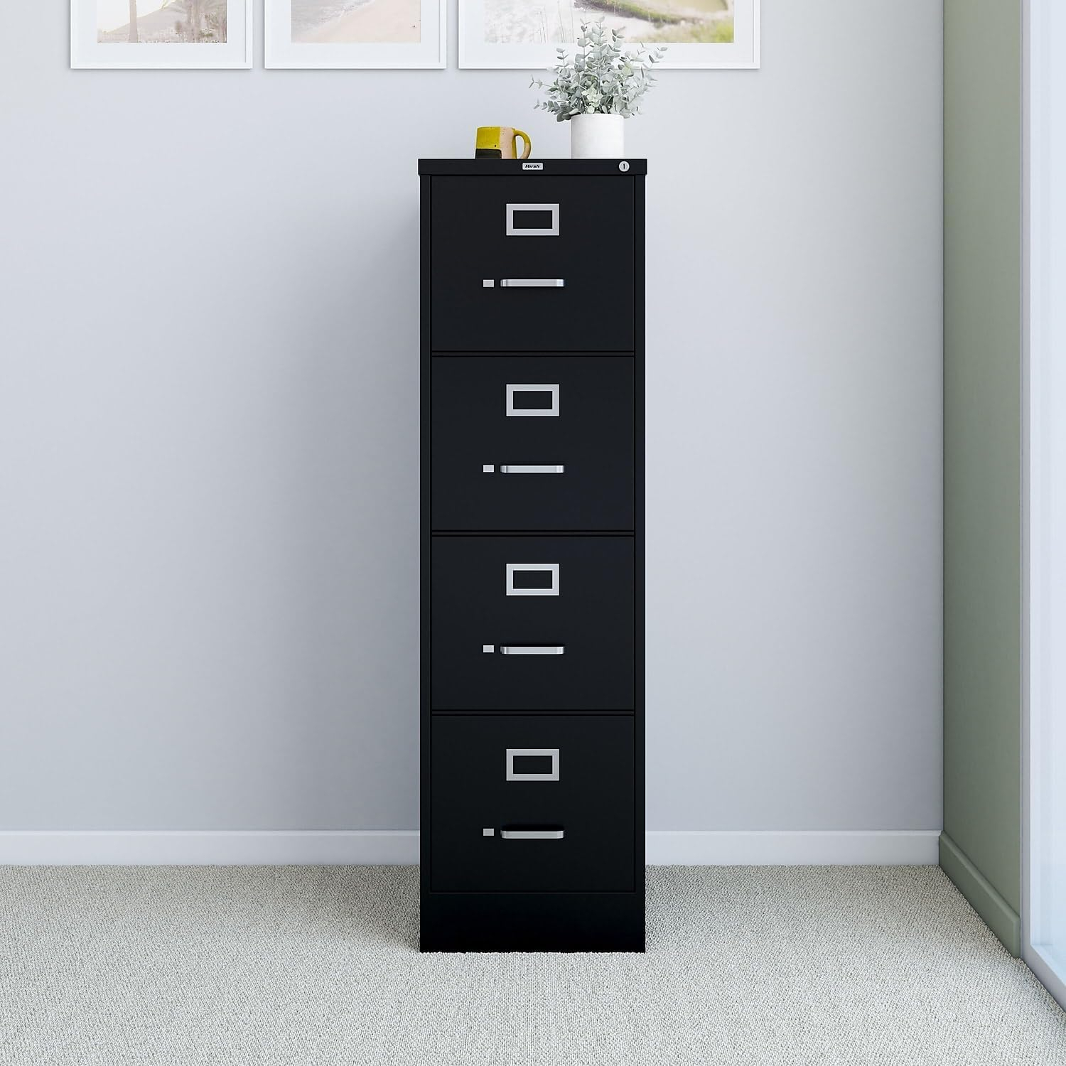 Staples Commercial 4-Drawer Vertical File Cabinet Locking Letter Black 22"D (22337D)