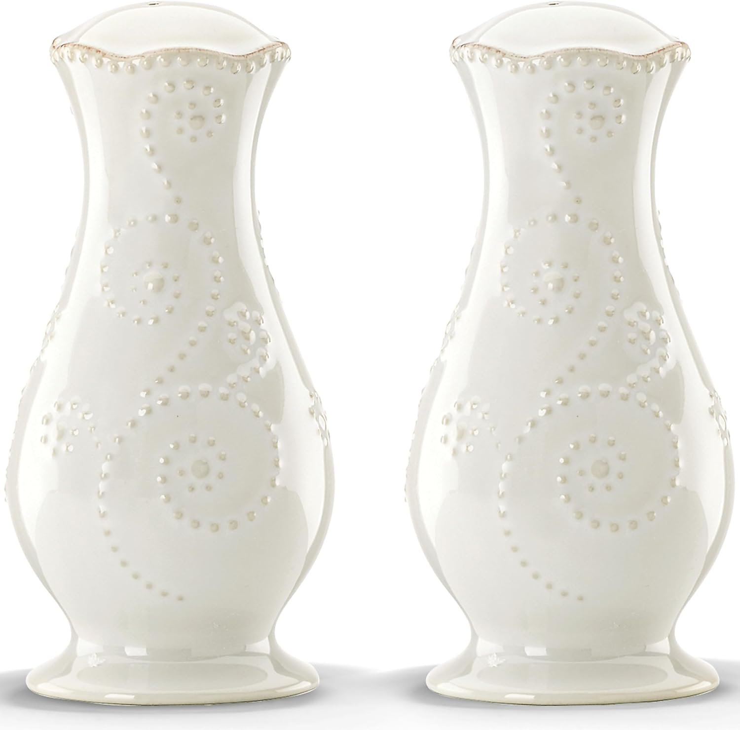 French Perle White Salt and Pepper Shaker Set
