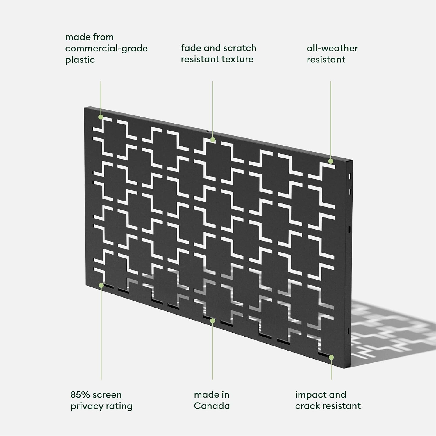 Black Durable Plastic Folding Privacy Screen Panels