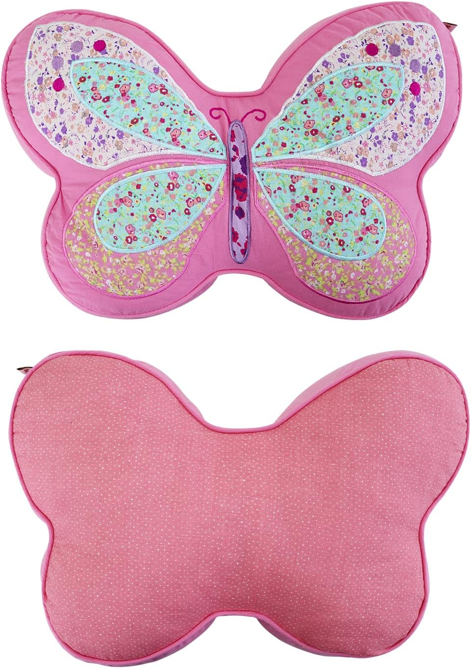 Brandream Kids Pillows Girls Butterfly Shaped Pillow Quilted Throw Pillow for Bed Couch Pink Sweet