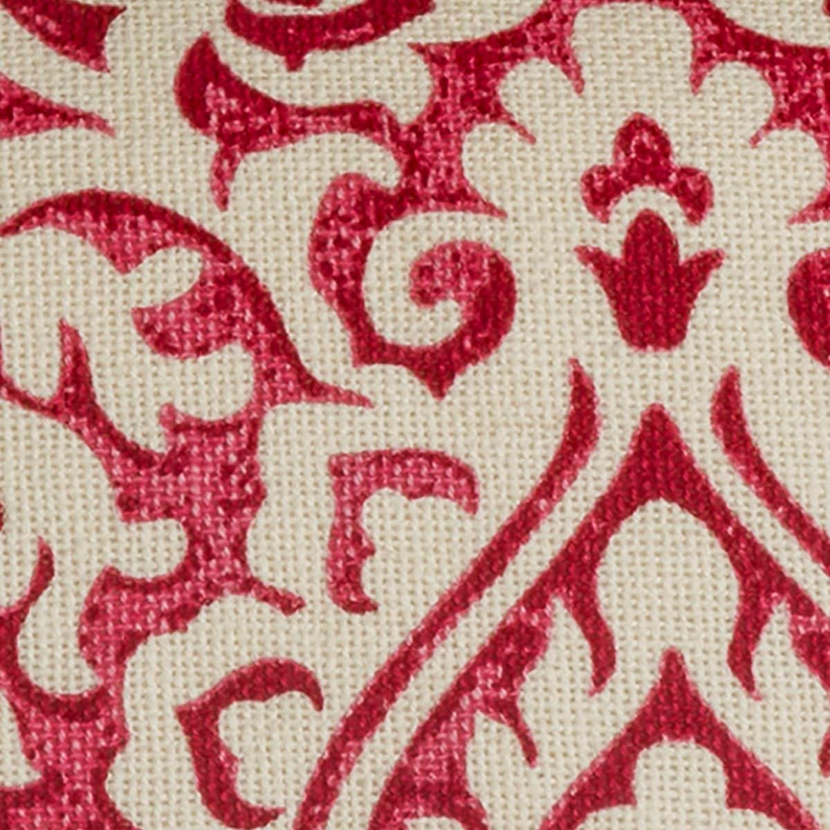 Rizzy Home Damask 22" x 22" Cotton Pillow Cover in Red/Natural
