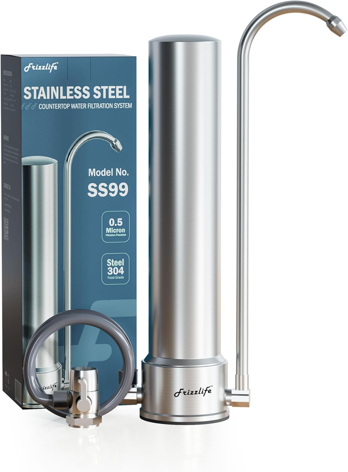 Frizzlife DS99 Dual Countertop Water Filter System, 8-Stage Stainless Steel Faucet Water Filtration System