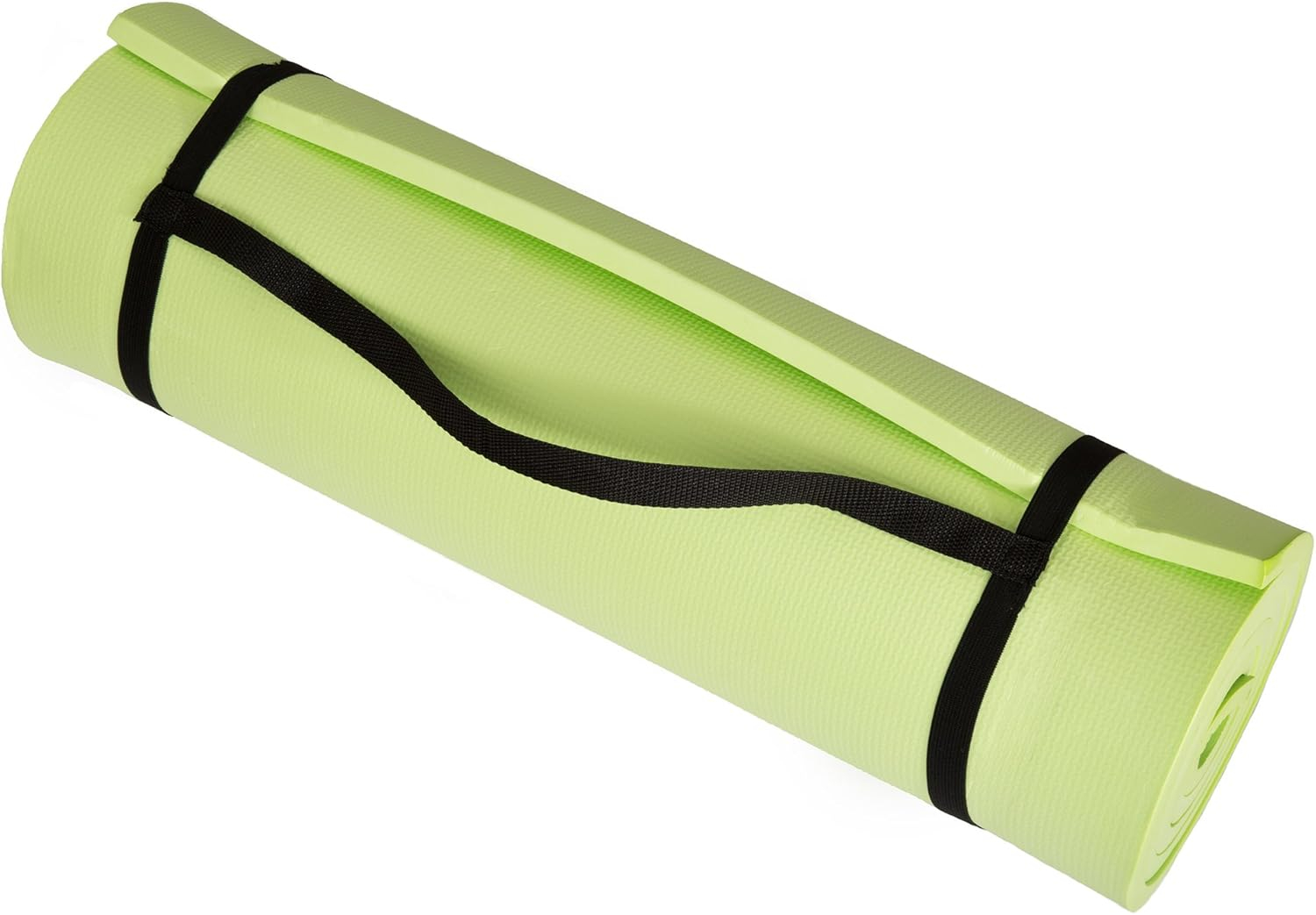 Thick Yoga Mat - Double Sided 1/2-Inch Workout Mat - 72x24-Inch Exercise Mat for Home Gym Fitness or Pilates with Carrying Strap by Wakeman (Green)
