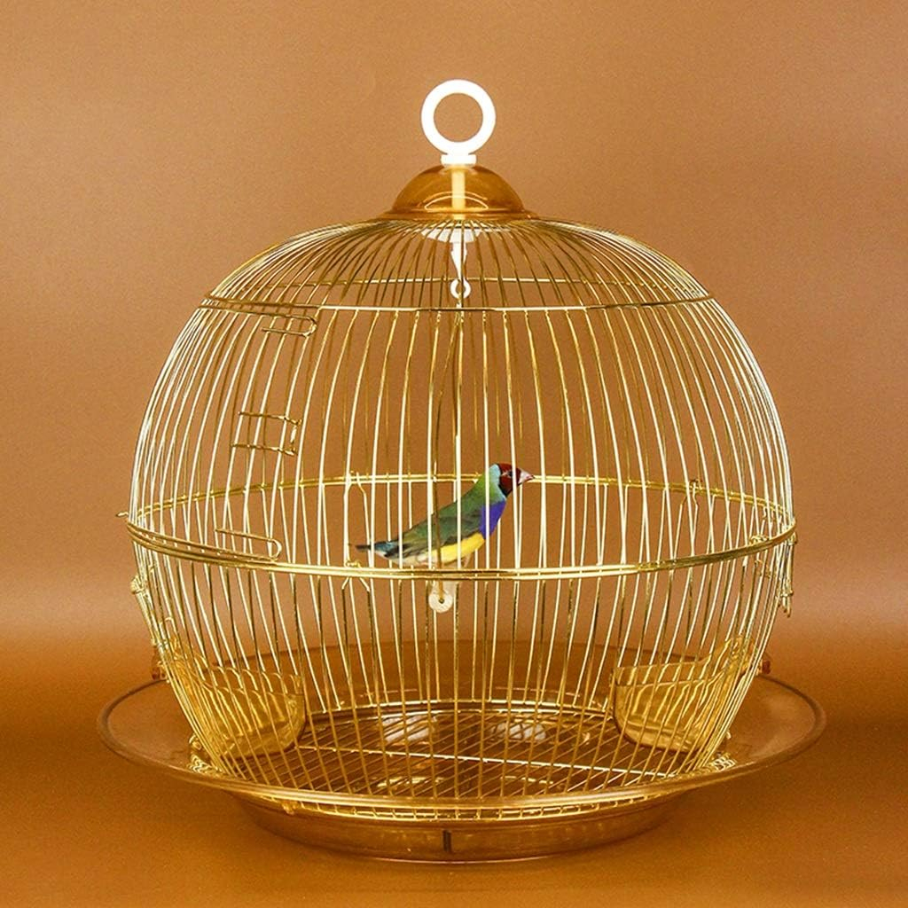 Flight cage for Parakeets Decorative Bird Cages Home Decor,Affordable Retro Golden Bird Cage, Elegant Decoration Parrot Cage, Dove Pearl Bird Canary Cage, Luxury Package (Color : Gold a)