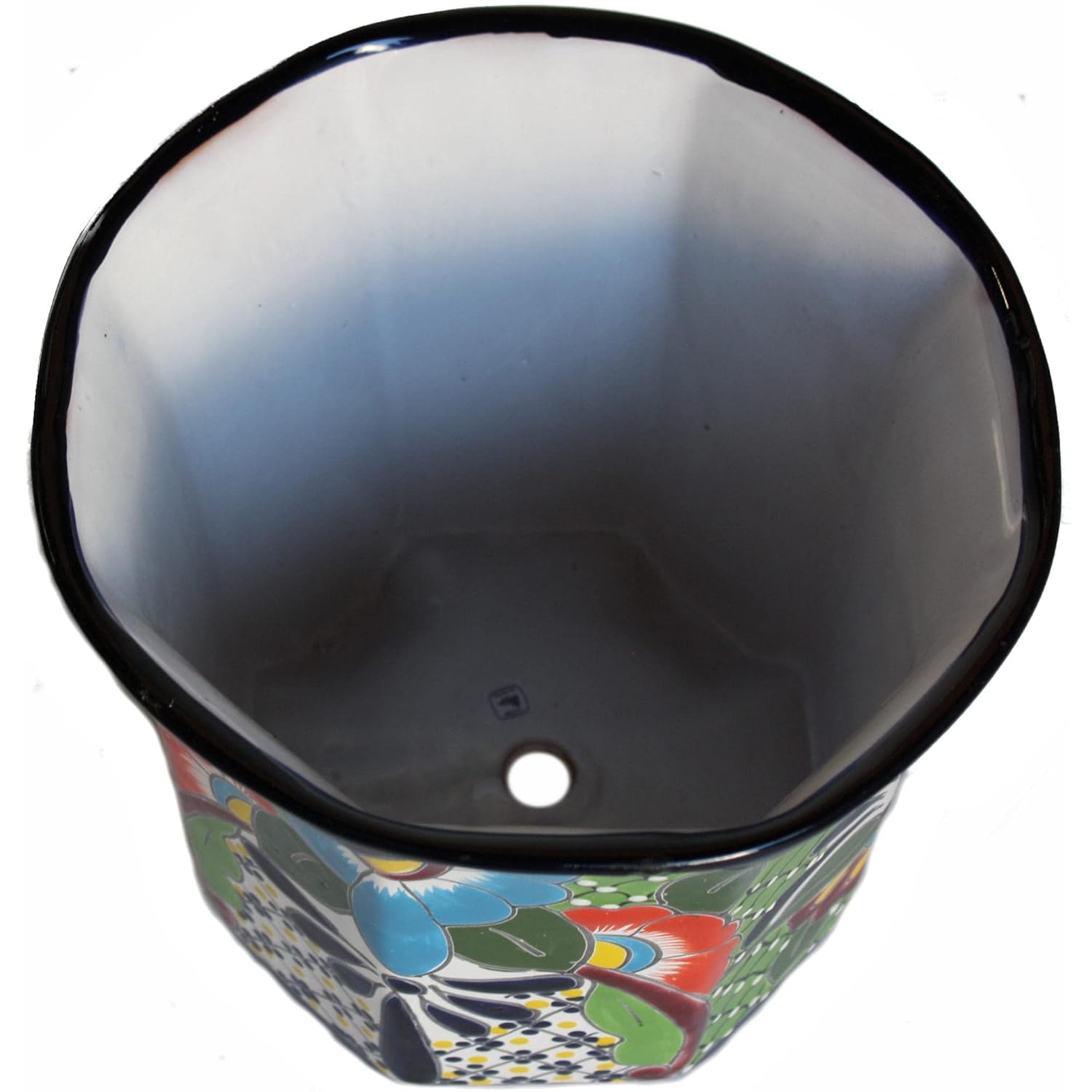 Indoors/Outdoors Sevina Mexican Colors Talavera Ceramic Garden Pot, Size: 10'' Overall Diameter x 9'' Height.