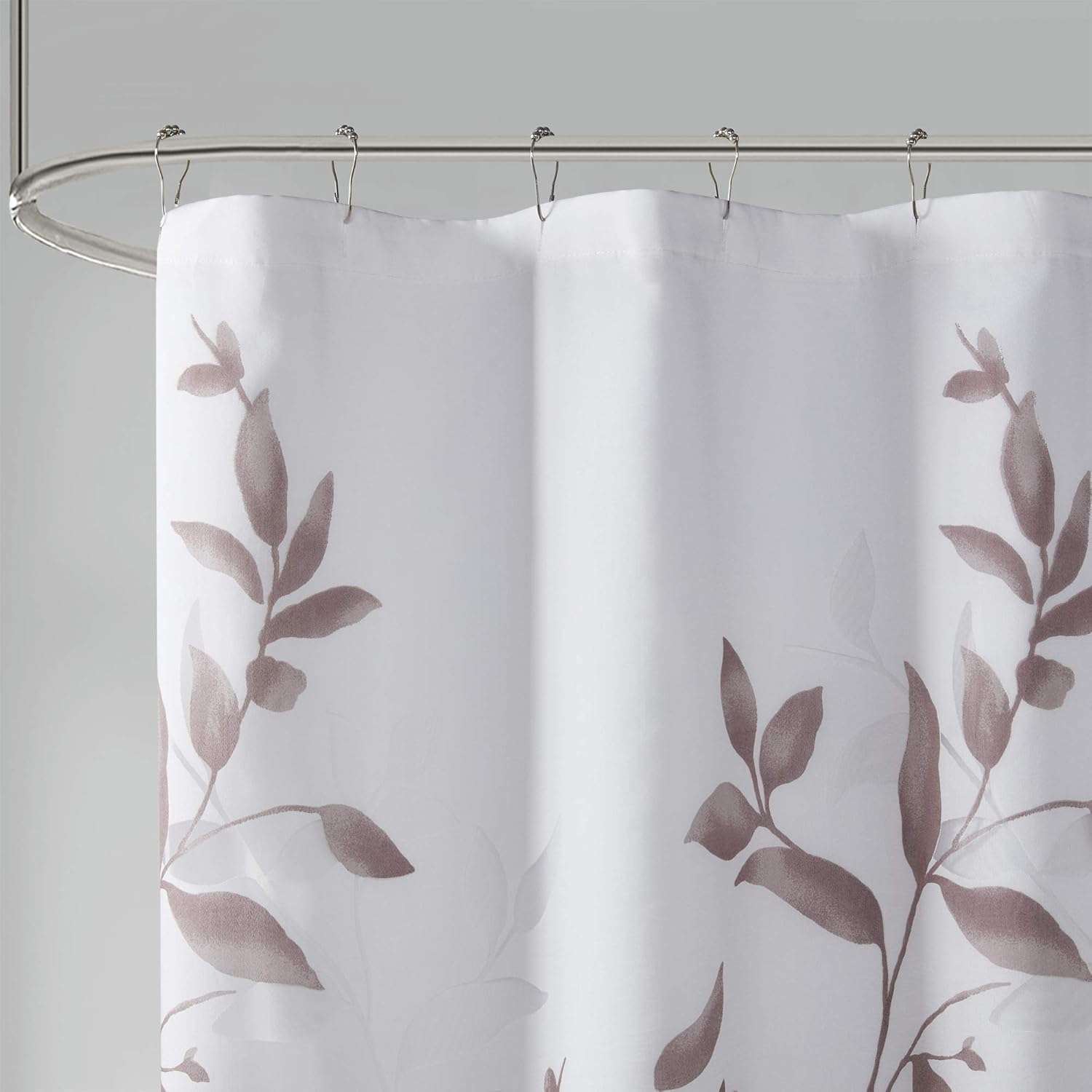 Home Essence Rosalie Burnout Printed Floral Rayon/Polyester Shower Curtain, 72" x 72", Purple