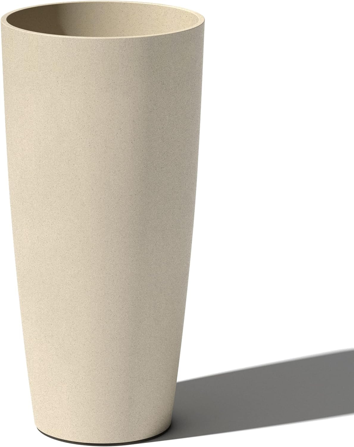 Veradek Mason Series Vega Planter - Round Tall Planter for Indoor or Outdoor Porch/Patio | Made from Plastic & Concrete with Drainage Holes | Modern Décor for, Flowers, Interior Plants