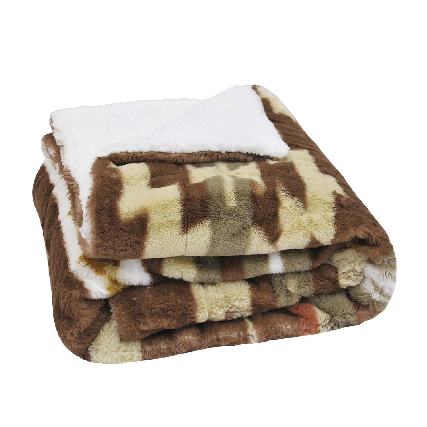 Home Soft Things Southwest Faux Fur Sherpa Throw - Coffee - 60" x 80" Jumbo