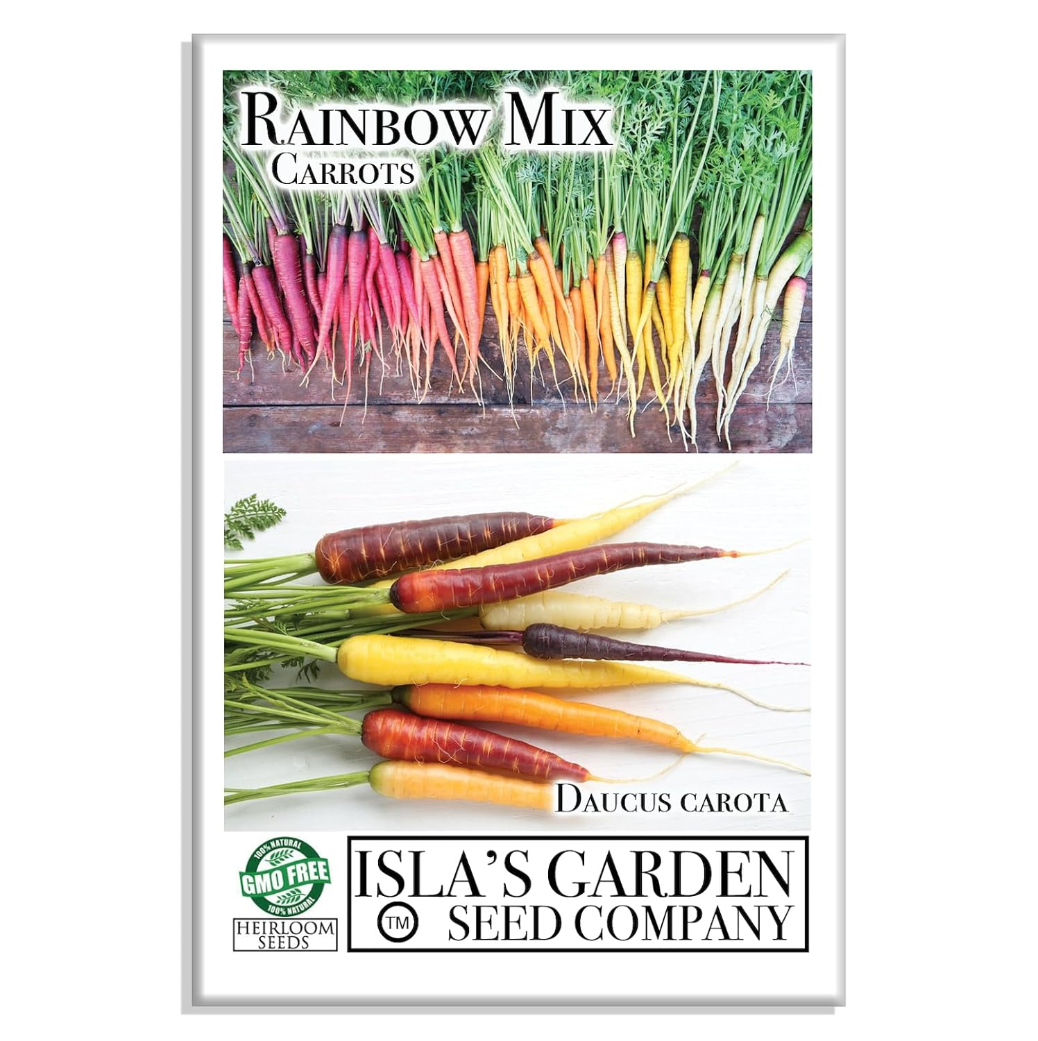 Rainbow Blend Carrot Seeds (Daucus carota) – 500+ Heirloom Non-GMO Seeds, Rare and Colorful Varieties, by Isla’s Garden Seeds, Perfect for Home Vegetable Gardens, Fresh and Vibrant Harvest