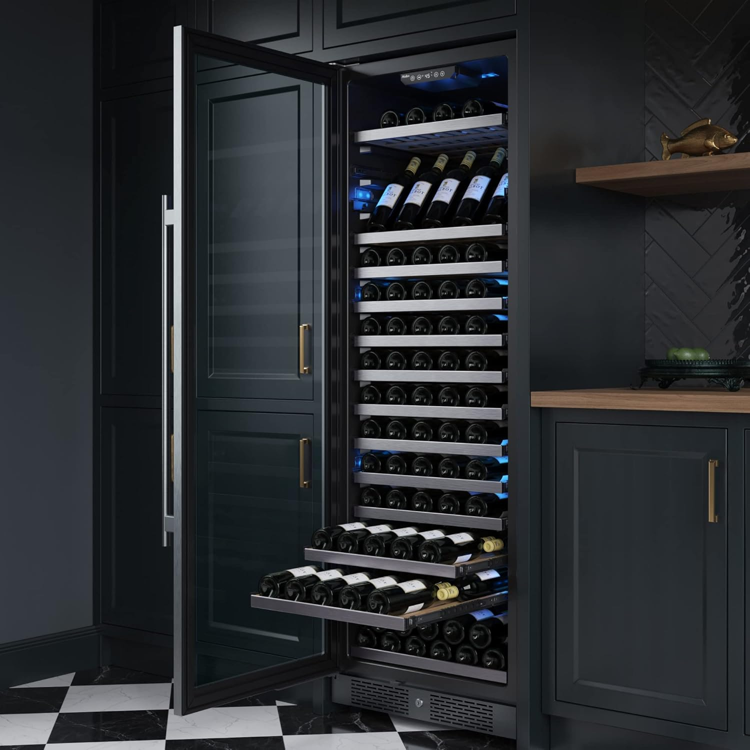 Avallon Awc243tszlh 24" Wide 150 Bottle Capacity Built-In Or Free Standing Wine Cooler -