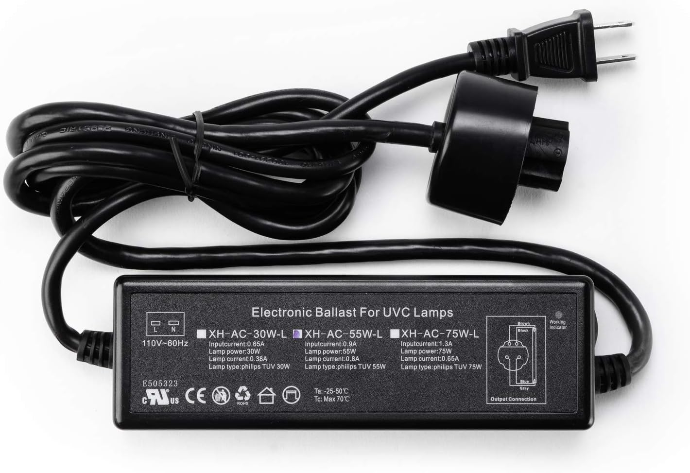 Black 55W UV Light Whole House Water Filter Ballast