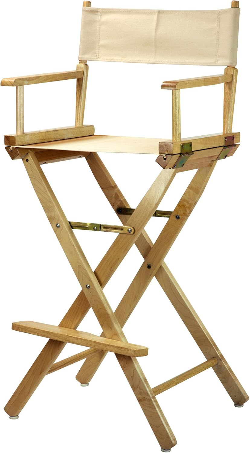Casual Home 30" Director's Chair Natural Frame-Natural/Wheat Canvas