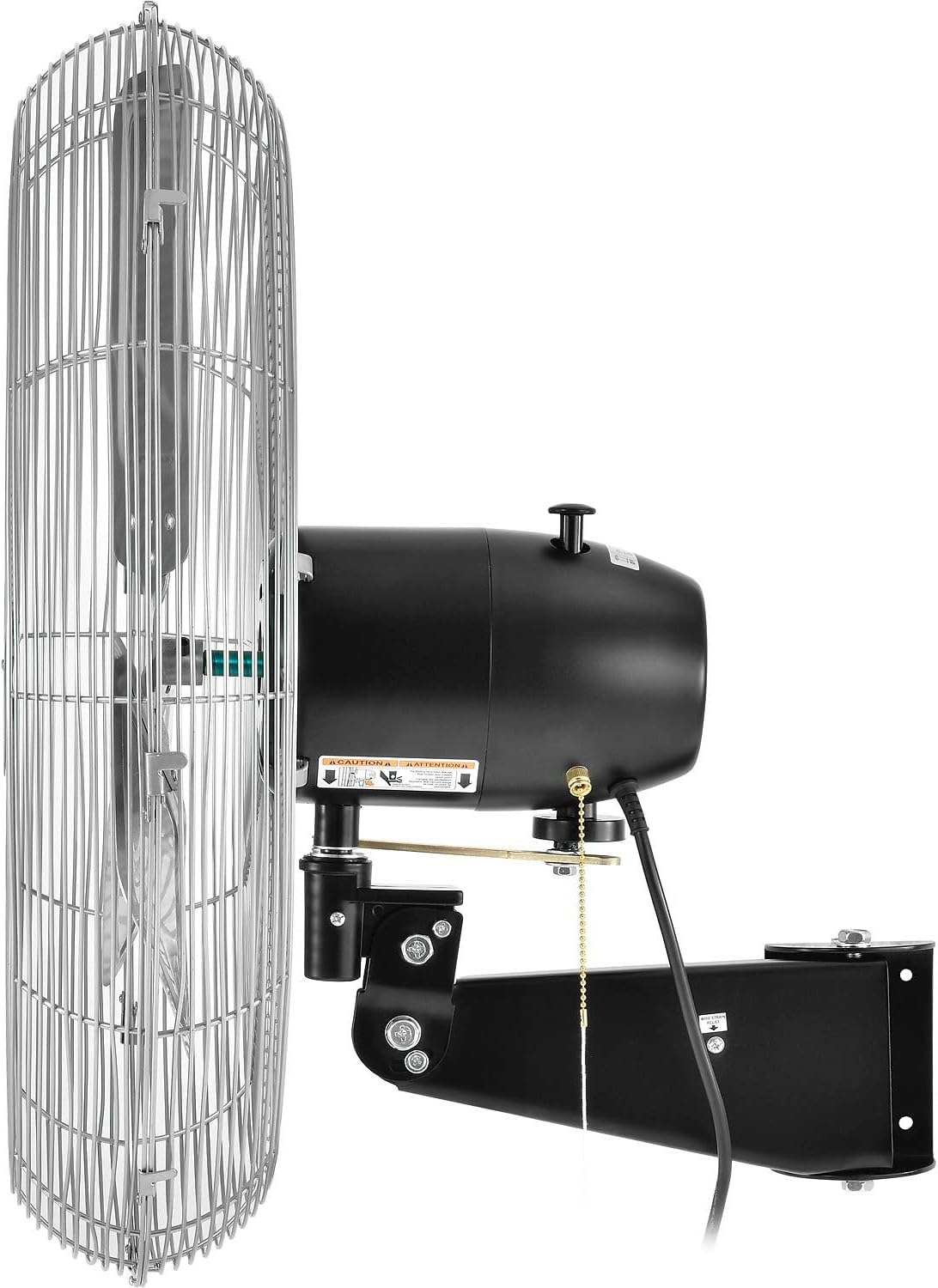 Deluxe Oscillating Wall Mount Fan, 24" Diameter, 1/2HP, 8,650CFM