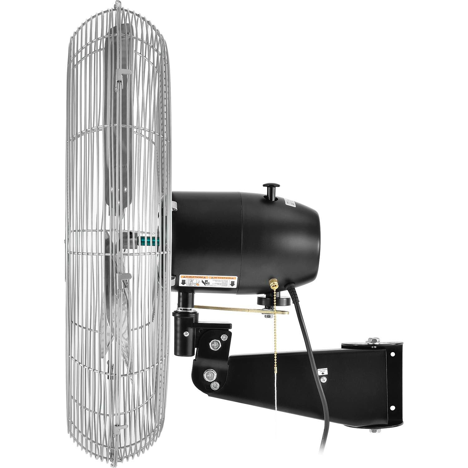 Industrial Silver 30" Wall Mount Oscillating Fan with Aluminum Blades