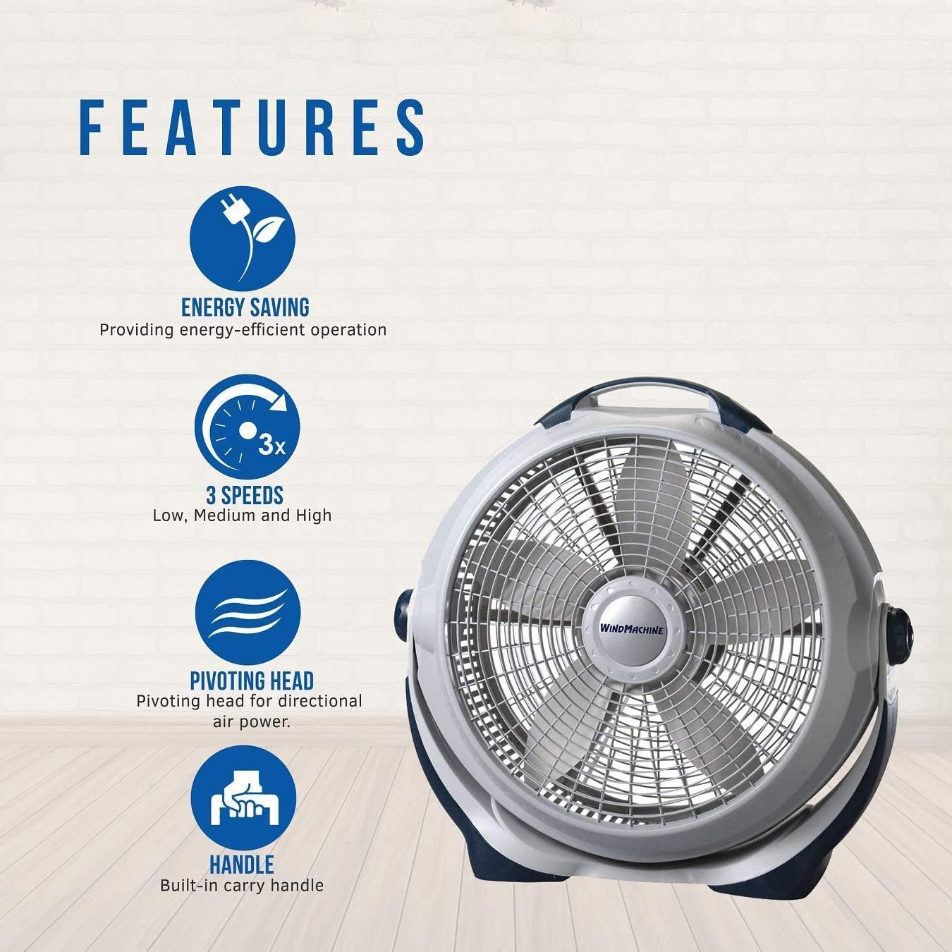 Lasko 20" White and Gray Remote Controlled Tilt Fan