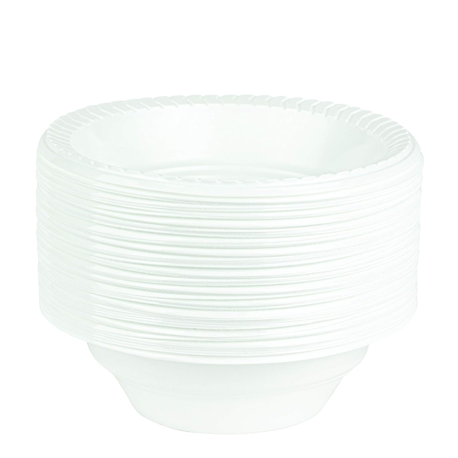 PLASTICPRO 16 Oz White Plastic Bowls Round Disposable Microwavable Bowls, 200-Pack