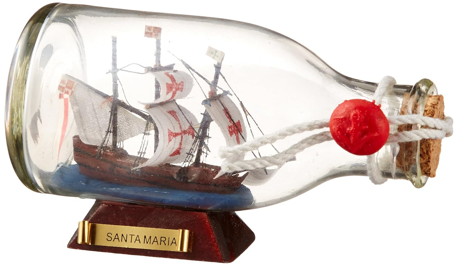 Hampton Nautical Santa Maria Ship in a Glass Bottle, 5"