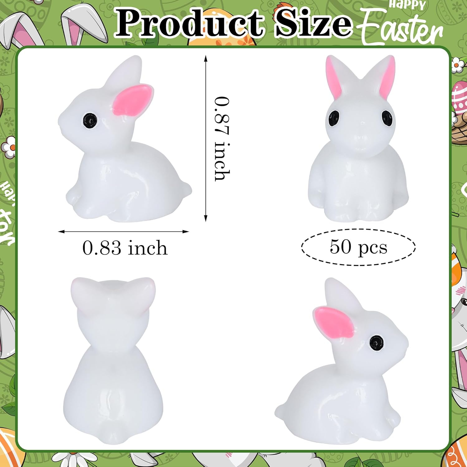 unbranded 50Pcs Outdoor Rabbit Statues Lovely Bunny Ornaments Garden Animal Rabbit Figurines Garden Decors