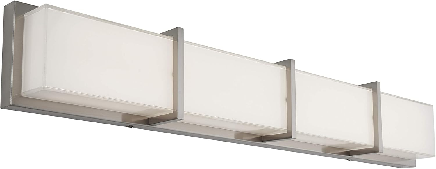 Artika Subway 35 in. 4-Light Stainless Steel Modern Integrated LED Vanity Light Bar