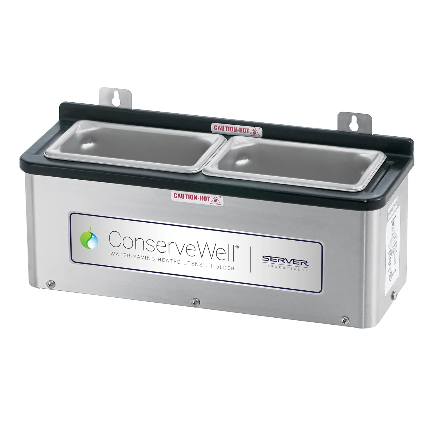 Stainless Steel Heated Utensil Holder with Dual Compartments