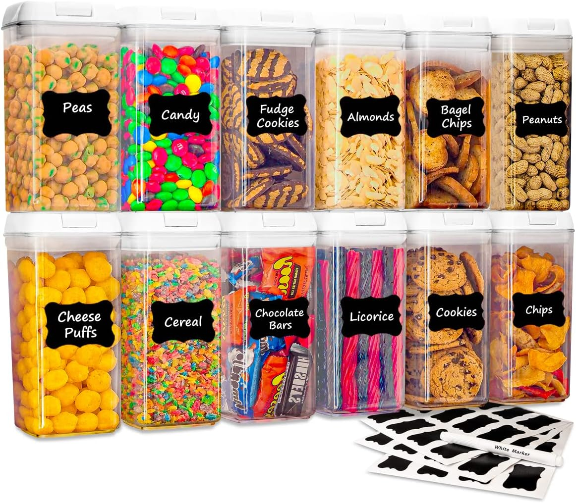 12pcs Airtight Food Storage Containers Set Kitchen and Pantry Organization