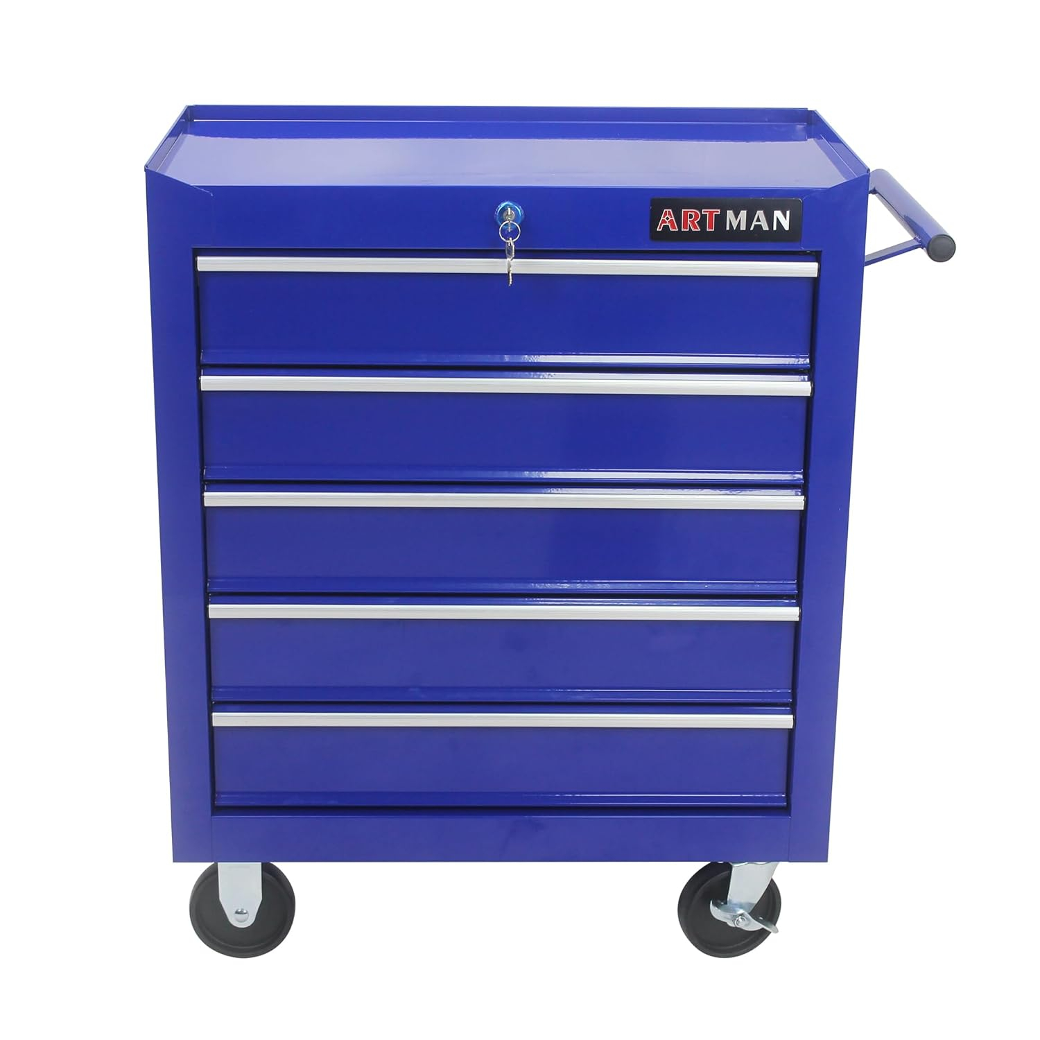 5 Large Drawers Tool Cart on Wheels,Rolling Tool Chest Tool Storage,Drawers Rolling Tool Trolley Organizer Tool Case for Garage, Warehouse, Workshop, Repair Shop (5 Large Drawers-29.3" H-Blue)