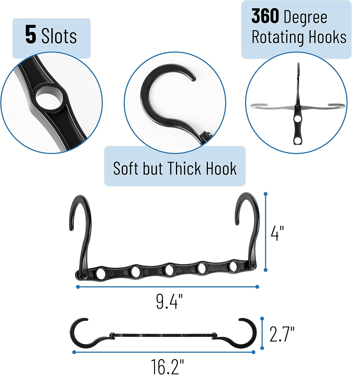 Mr. Pen- Space Saving Hangers, Black, 8 Pack, Clothes Organizers, Shirt Hangers, Magic Closet Space Savers