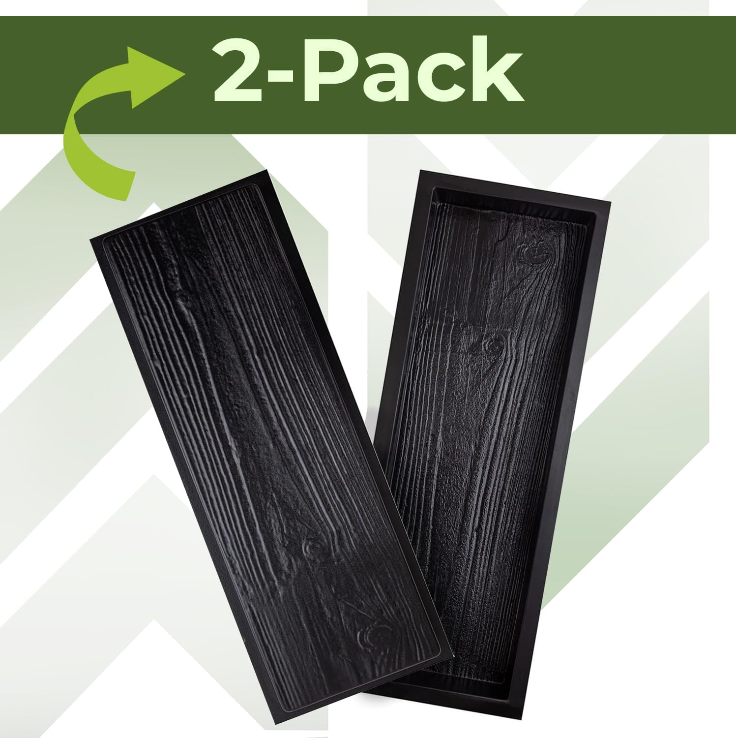 Big DIY Precast Concrete Molds 2 pcs Wooden Pavers Cement Paver Mold - Pathmaker ii Mold Hormigon Molde - Paving Stone Molds for Concrete - DIY Stepping Stone Forms