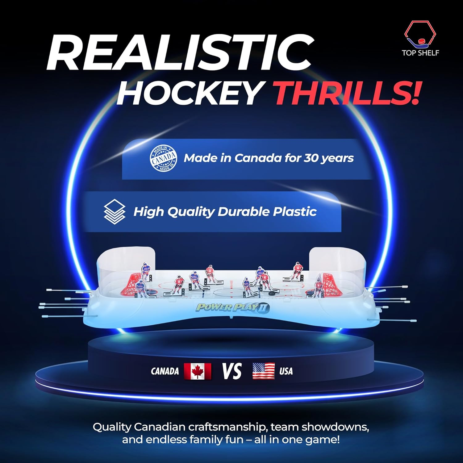 TOP SHELF Power Play 2: Ultimate Table Hockey Game - 36" x 17"