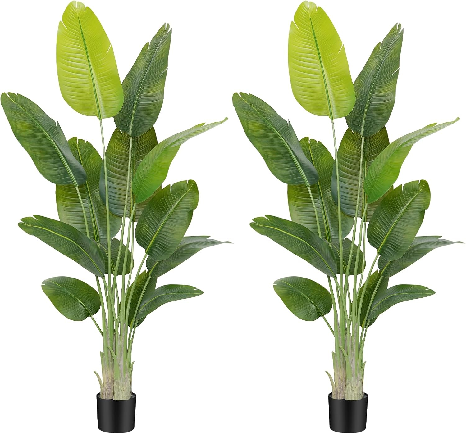 LINBONIO 6ft Artificial Tree Bird of Paradise Palm Tree Artificial Plant for Home Decor Indoor Outdoor Office
