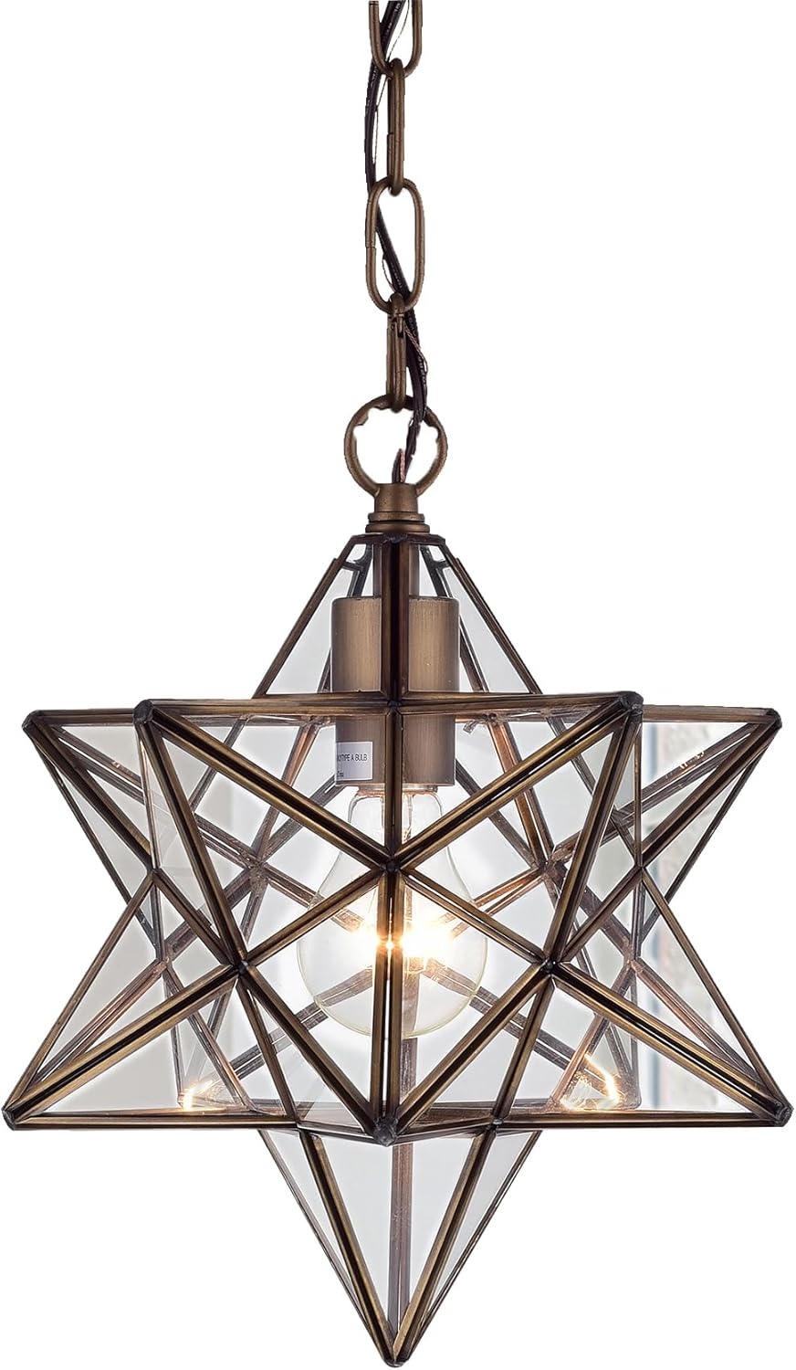 Warehouse of Tiffany RL8198AB Warehouse of Tiffany Minkar 1-light Antique Bronze Star Pendant