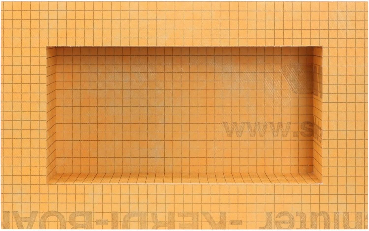 Schluter Kerdi Board Prefabricated Shower Niche with Pre-Sealed Inside Corners for Bathroom Renovation - 12-Inch Width, 6-Inch Height - KB12SN305152A