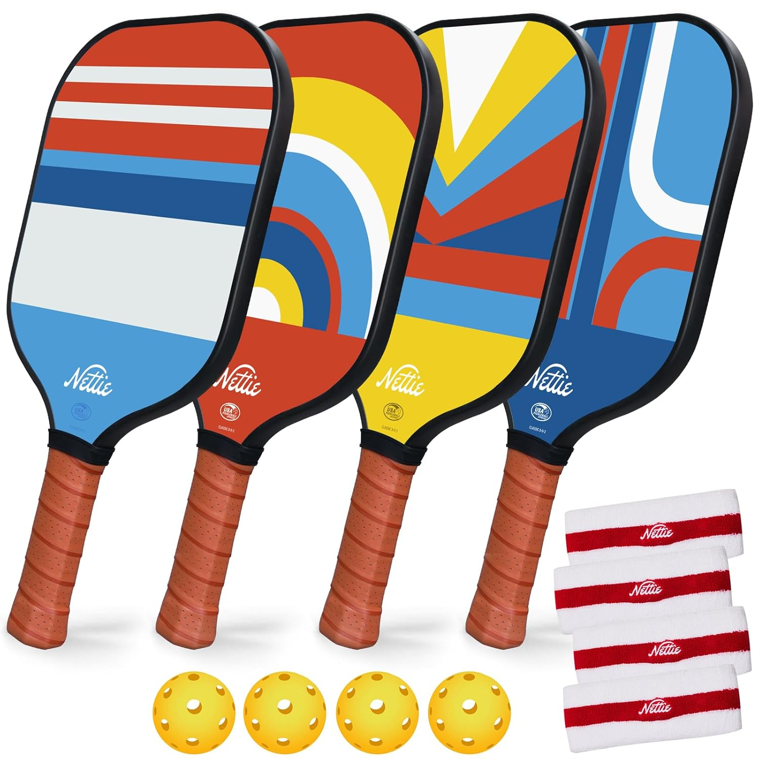 Pickleball Paddles, Carbon Fiber Pickleball Paddles Set of 1/2/4, USAPA Approved 13mm Polymer Core Pickleball Set for Intermediate, Stylish Pickleball Gifts