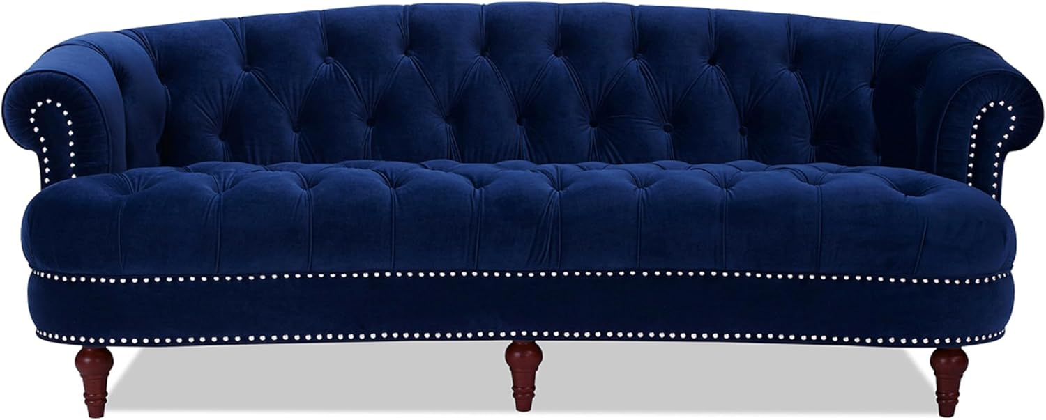 Jennifer Taylor Home La Rosa 84" Victorian Chesterfield Living Room Tufted Sofa Couch, Navy Blue