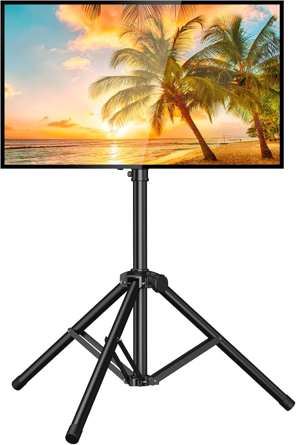 PERLESMITH Tripod TV Stand -Portable TV Stand for 37-85 Inch LED LCD OLED Flat Screen TVs-Height Adjustable Display Floor TV Stand with VESA 600x400mm, Holds up to 110lbs PSTM2