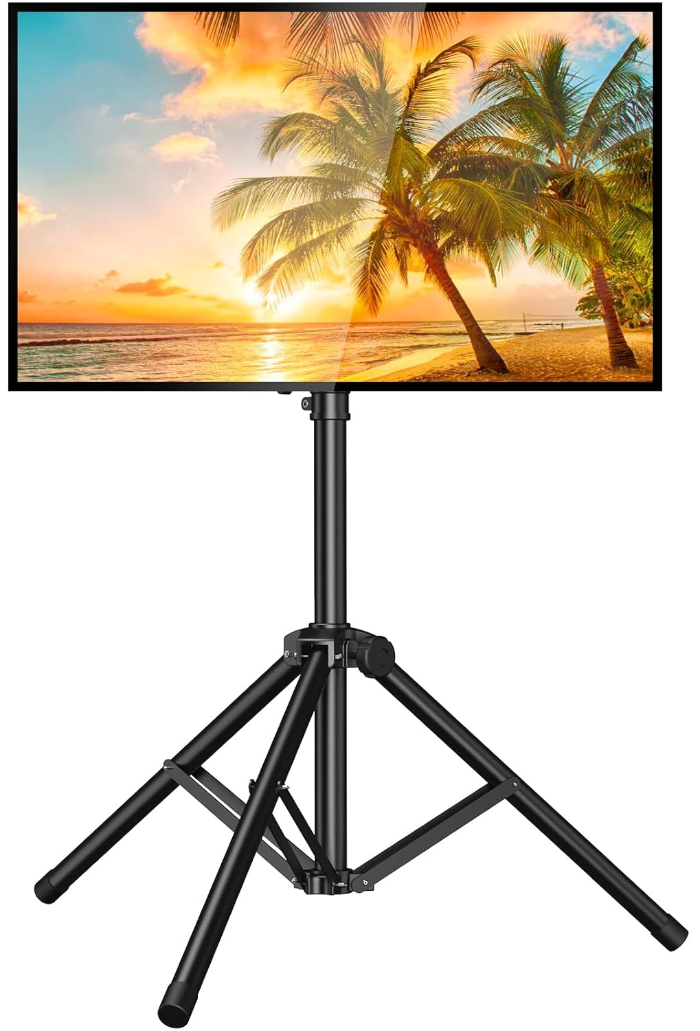 PERLESMITH Tripod TV Stand -Portable TV Stand for 37-85 Inch LED LCD OLED Flat Screen TVs-Height Adjustable Display TV Floor Stand with VESA 600x400mm, Holds up to 110lbs PSTM2