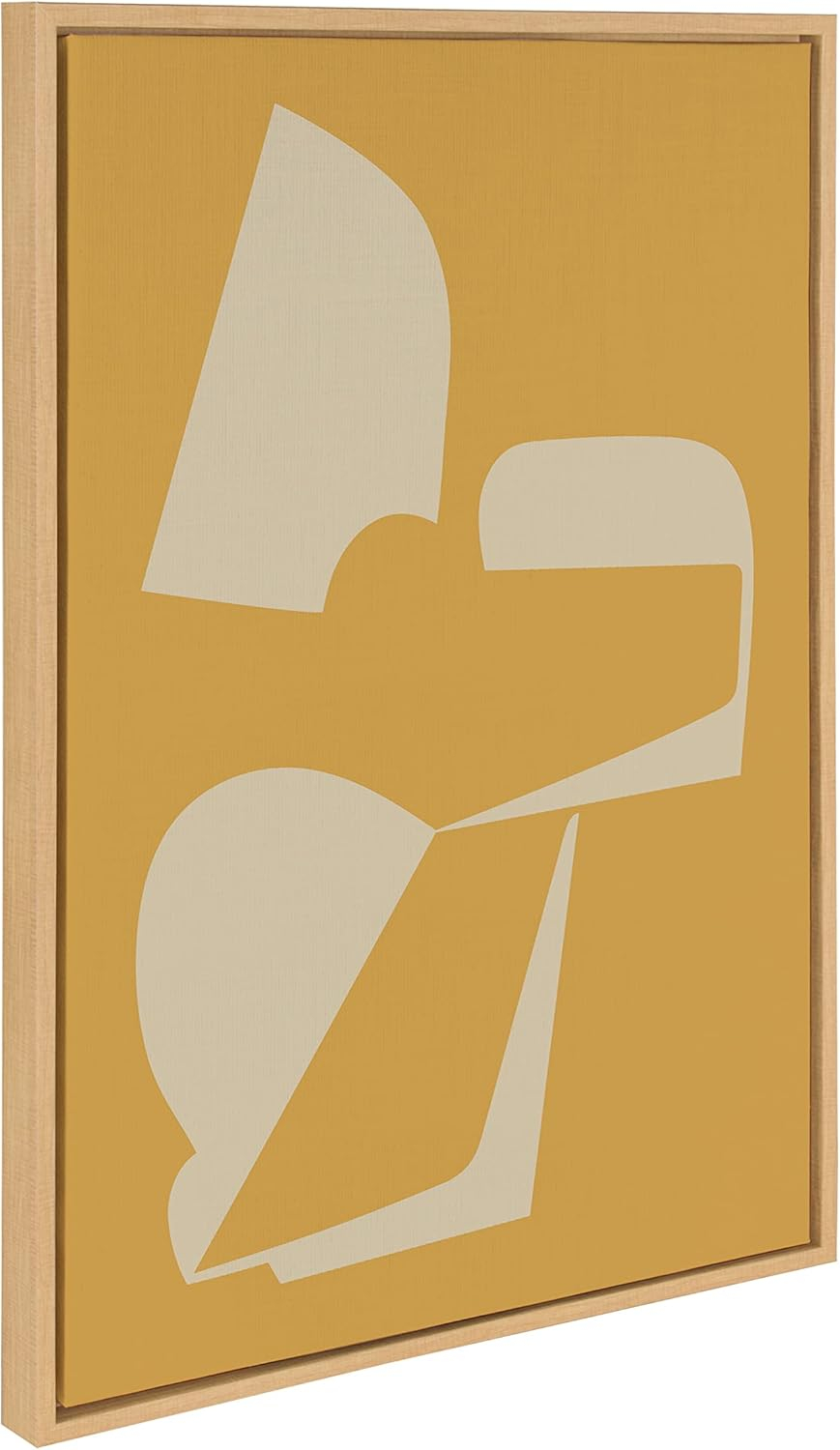 Kate and Laurel Sylvie Eye Catching Sleek Abstract 3 Yellow and Tan Framed Canvas Wall Art by The Creative Bunch Studio, 23x33 Natural, Modern Contemporary Art for Wall