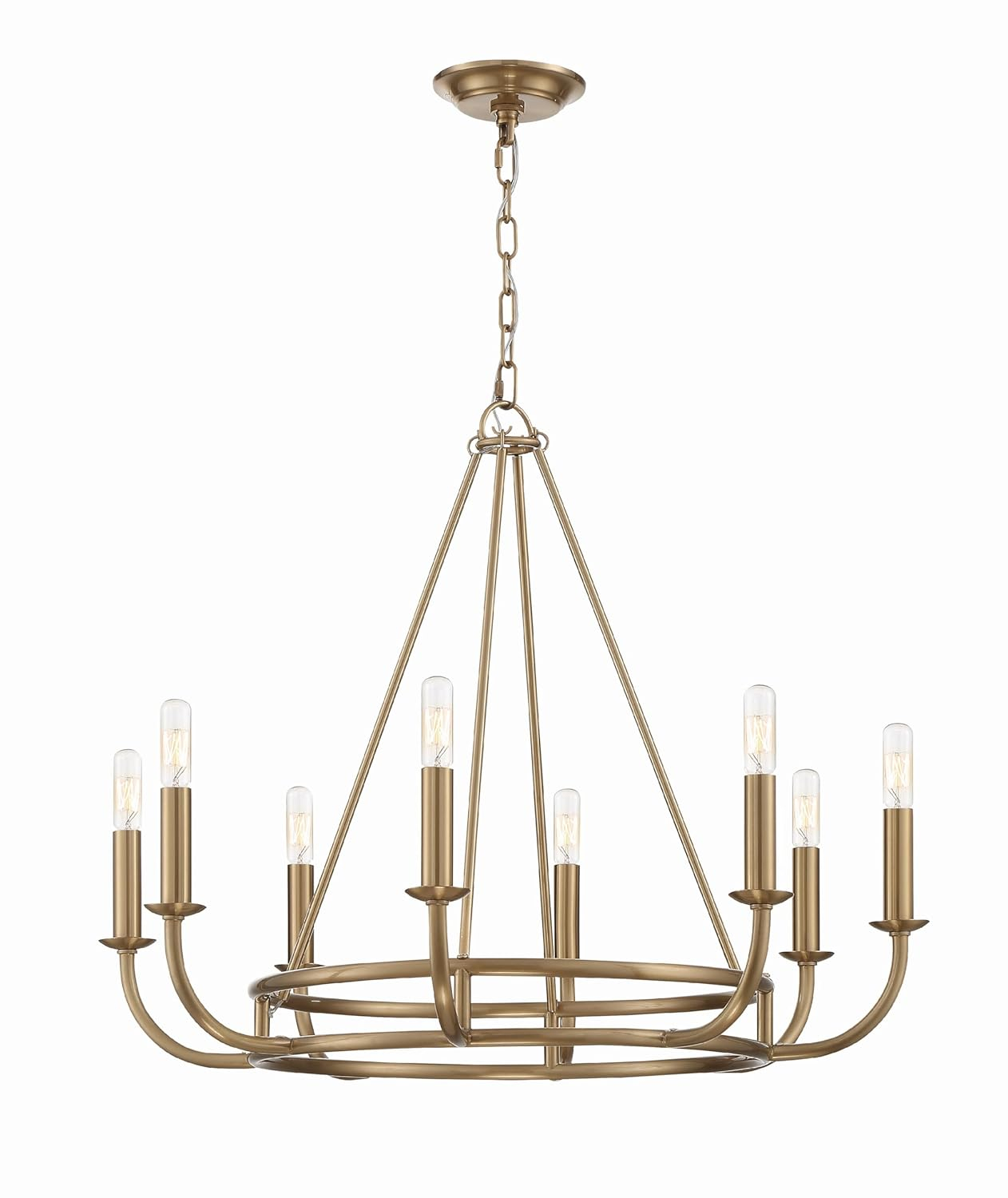 8 Light Chandelier-Aged Brass Finish    -Traditional Installation Crystorama Lighting Bai-A2108-Ag