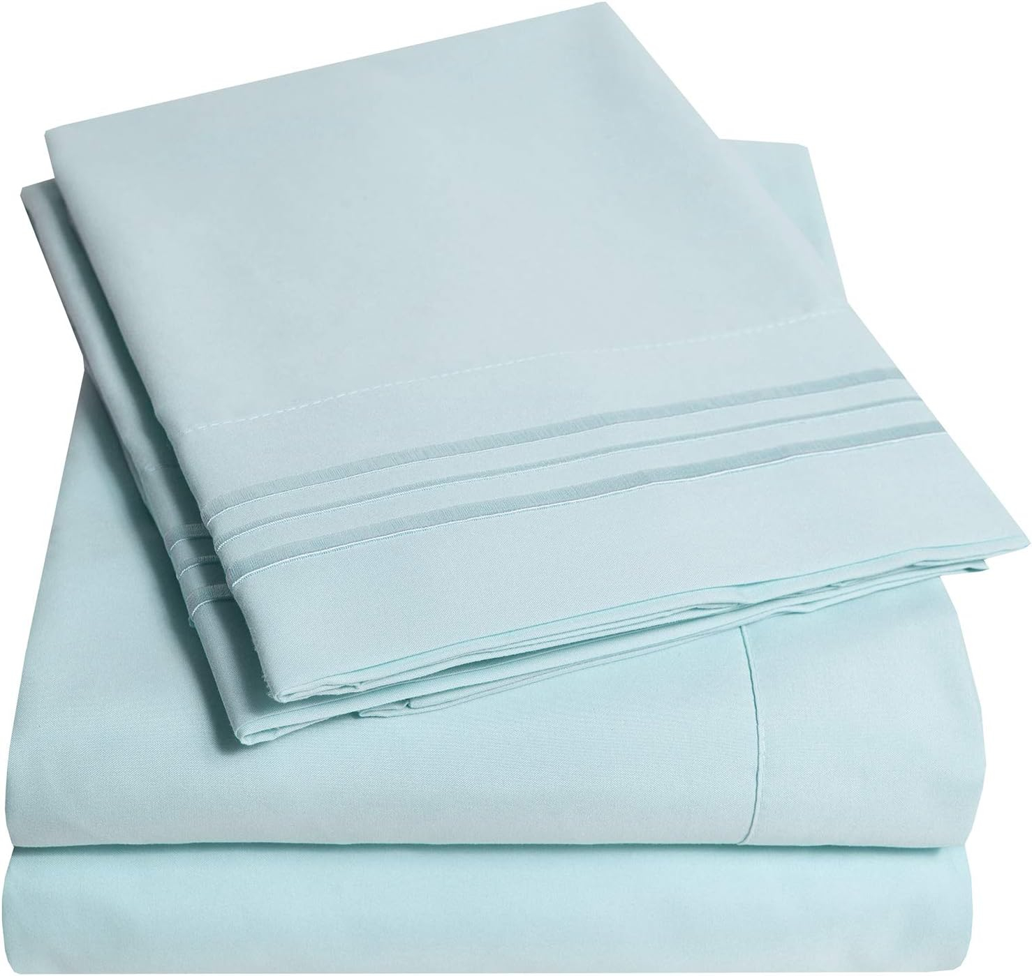 1500 Supreme Collection Bed Sheets - PREMIUM QUALITY BED SHEET SET & LOWEST PRICE, SINCE 2012 - Deep Pocket Wrinkle Free Hypoallergenic Bedding - Over 40+ Colors & Prints- 4 Piece, Full, Light Blue