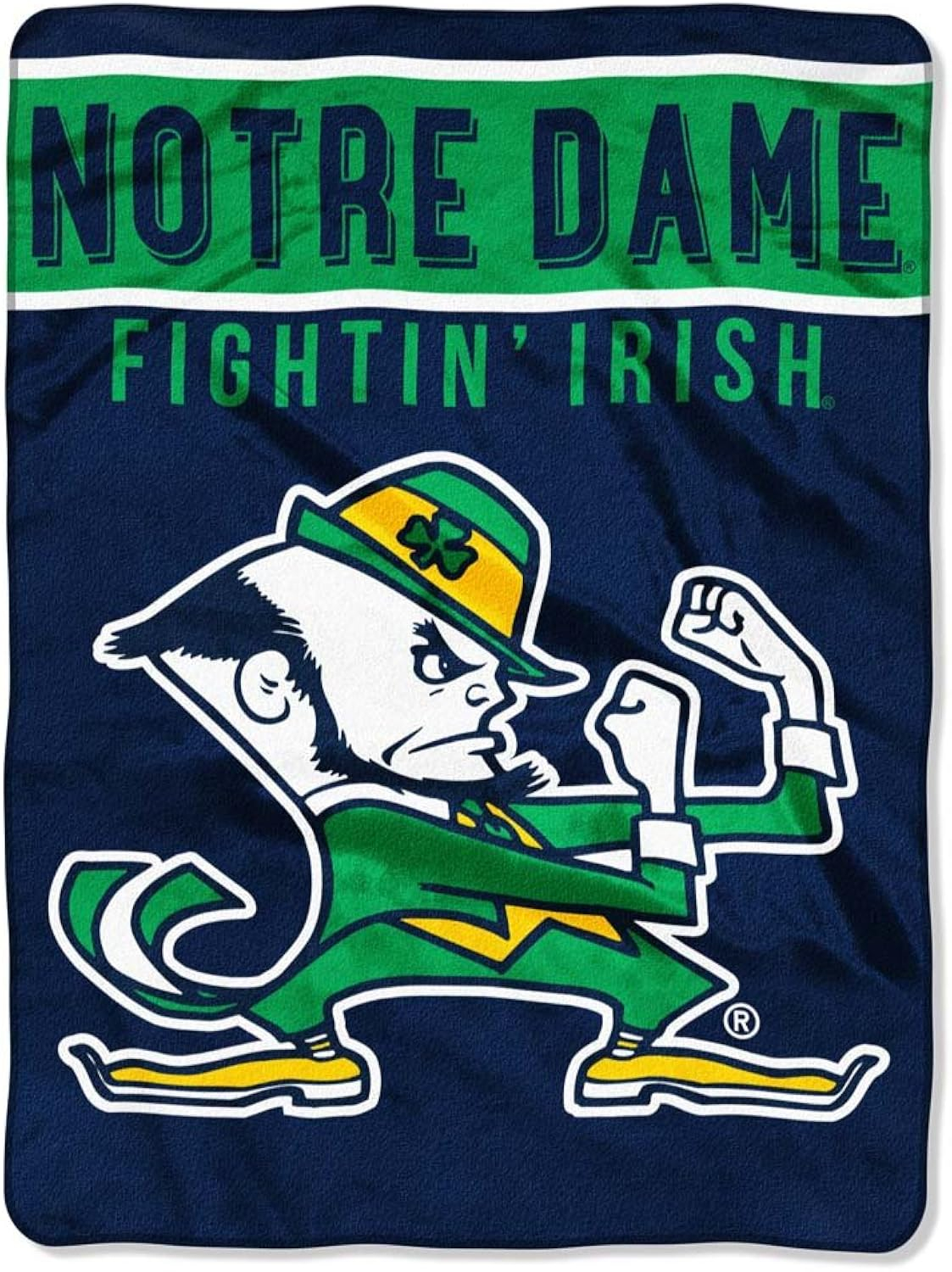 Notre Dame Fighting Irish Navy Blue Polyester Throw Blanket