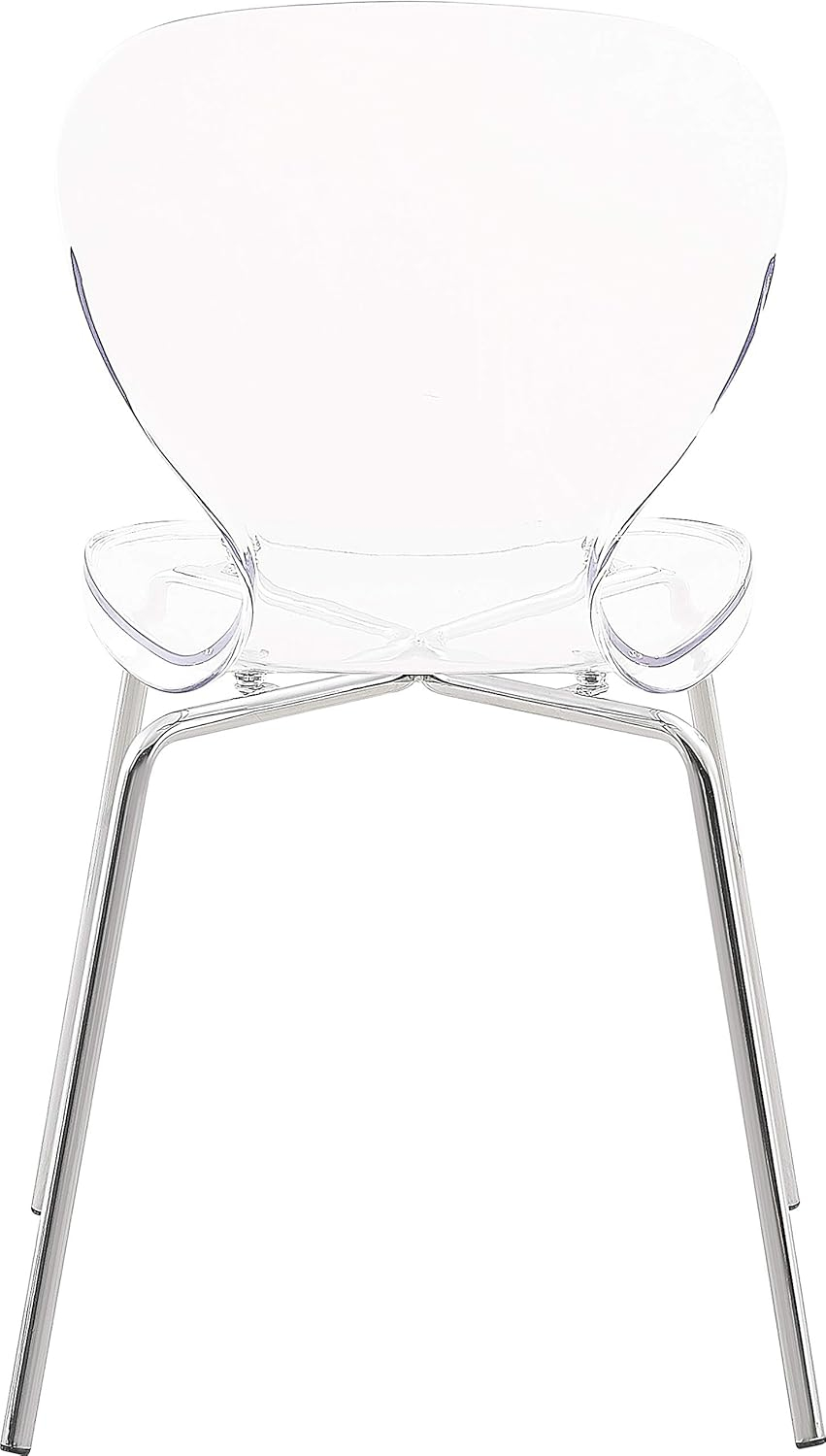 Meridian Furniture Clarion 18"H Metal Dining Chair in Chrome (Set of 2)
