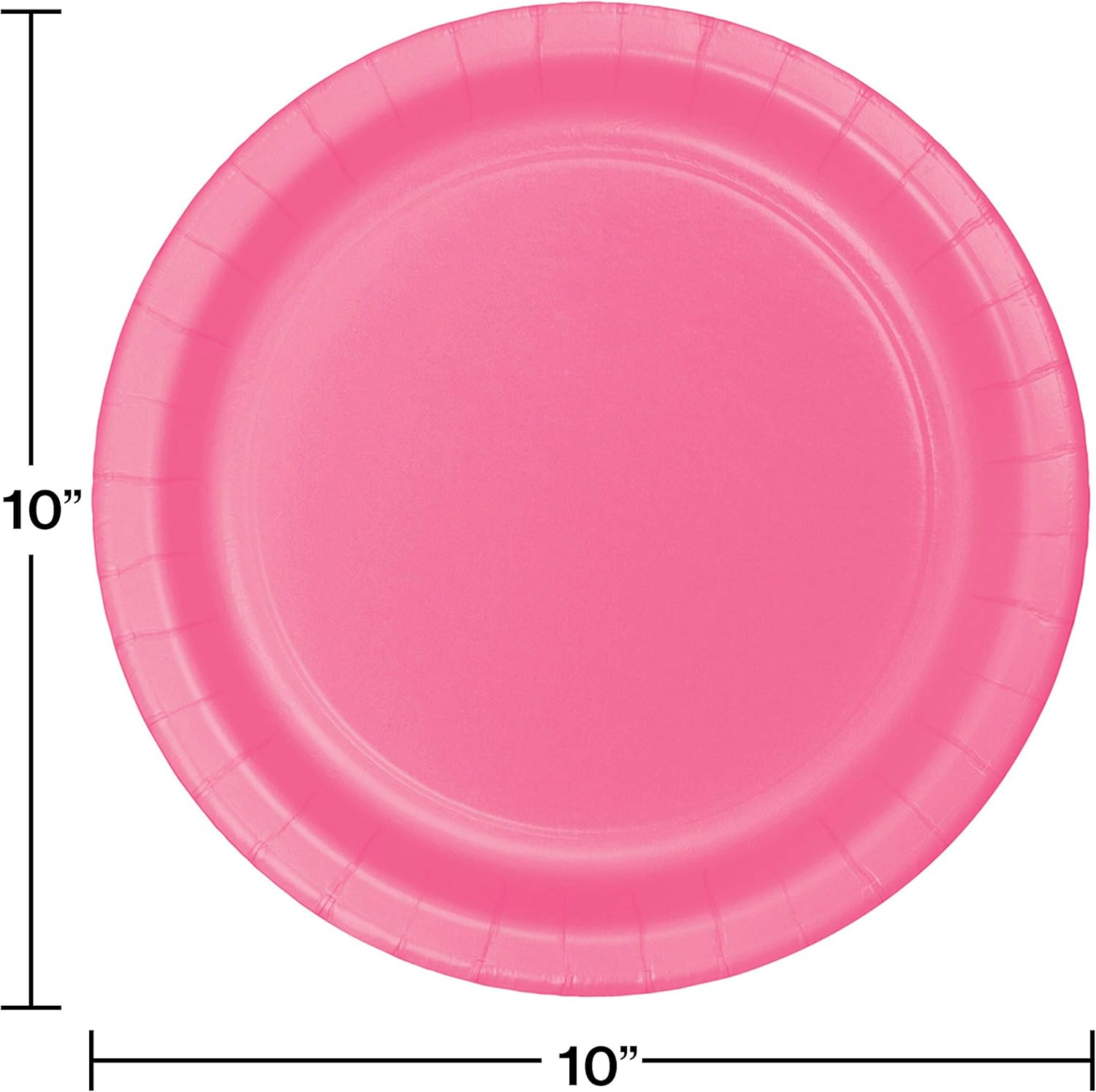 Candy Pink Heavyweight Paper Banquet Plates, 10.25 Inches, 24-Count