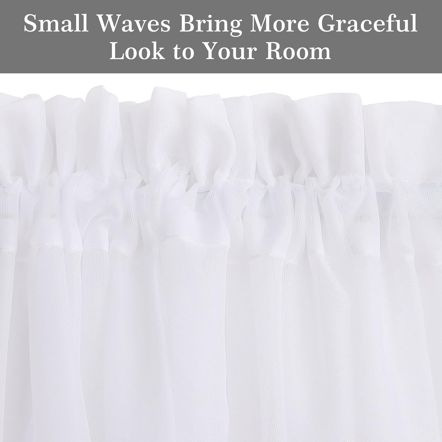 Rose Home Fashion Voile French Door Curtains Set of 2 Panels, Sidelight Curtains for Front Door with Tieback, Privacy Sheer Doorway Light Filtering Panels, White, W40 x L72