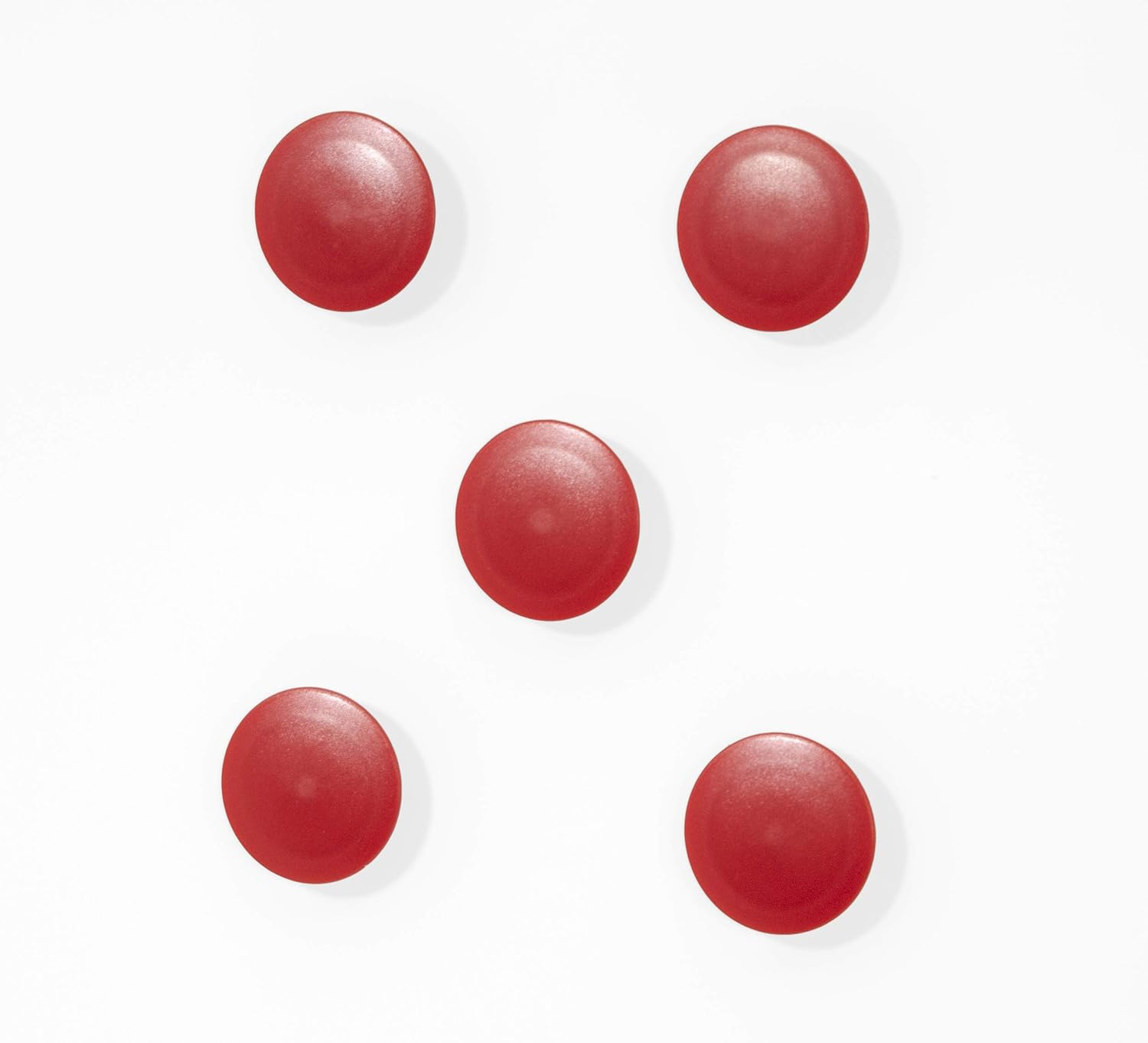 Audio-Visual Direct High Powered Magnets for Glass Dry-Erase Boards, Set of 5 Red