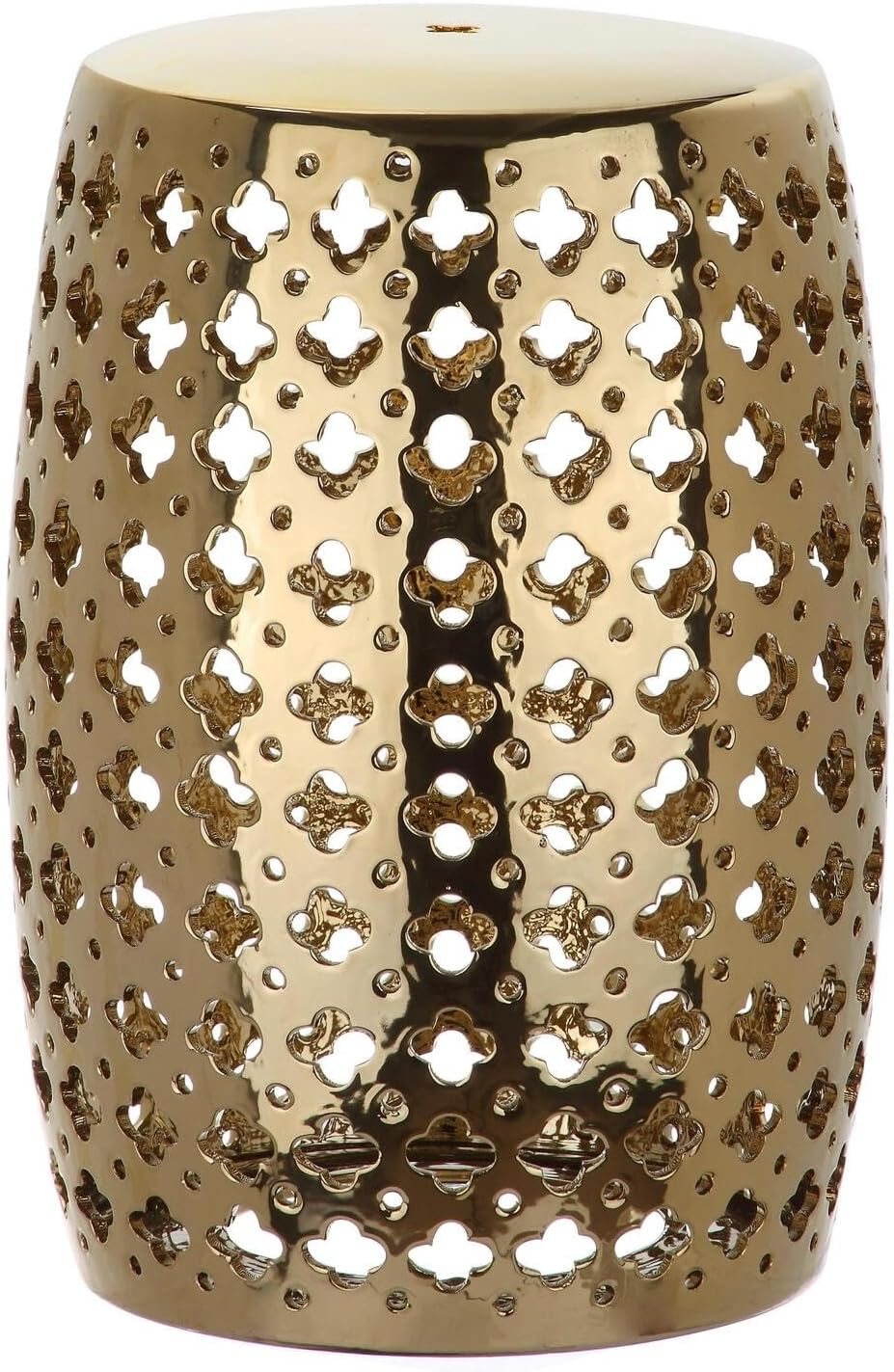 Safavieh Lacey Trellis Indoor/Outdoor Garden Patio Stool, Plated Gold