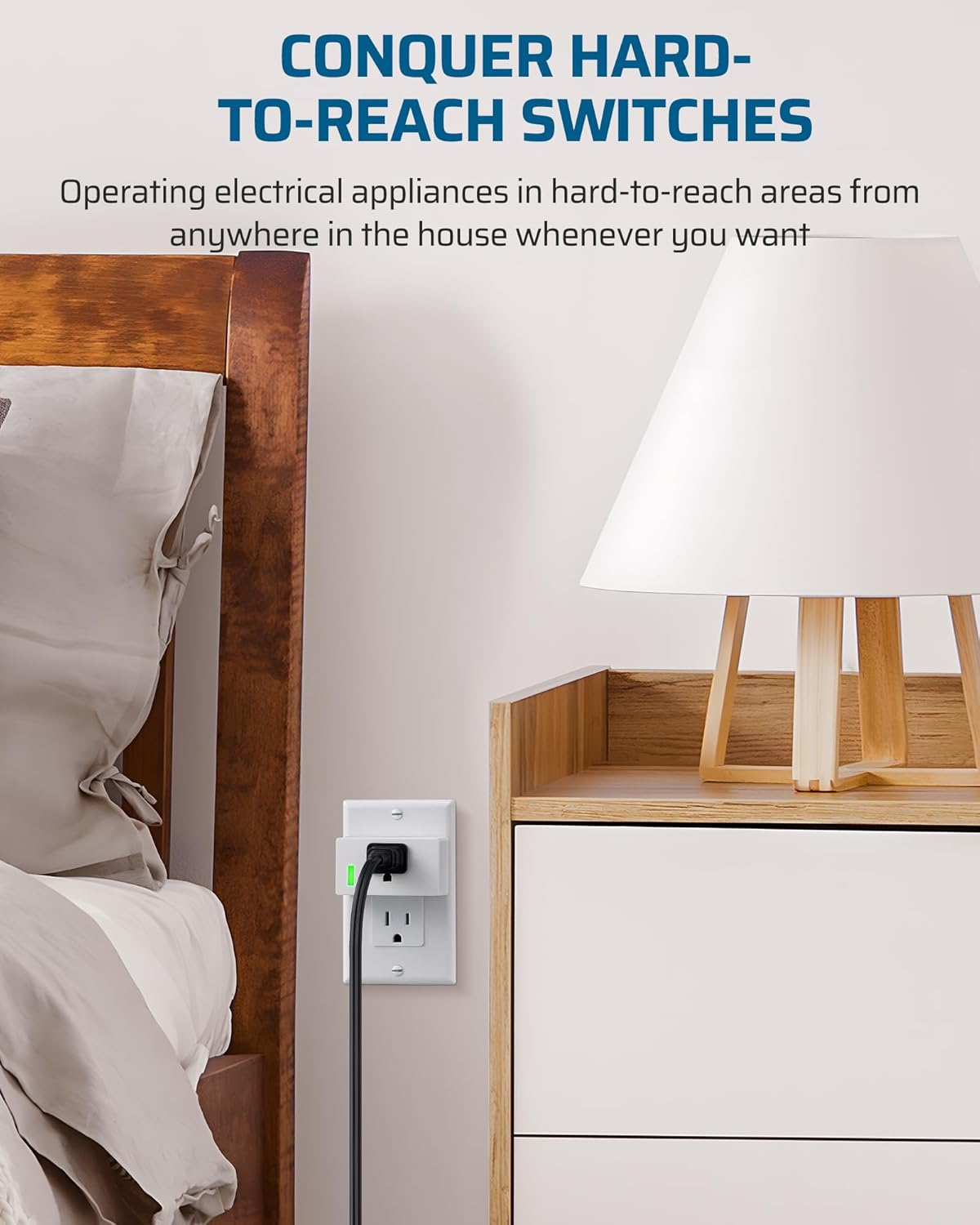 DEWENWILS Remote Control Outlet, Remote Control Outlet Plug 200FT Range, Indoor Wireless Remote Outlet Switch for Lamps, Fans, Christmas Lights, 15A/1800W，FCC & ETL Listed (5 Outlets + 2 Remotes)
