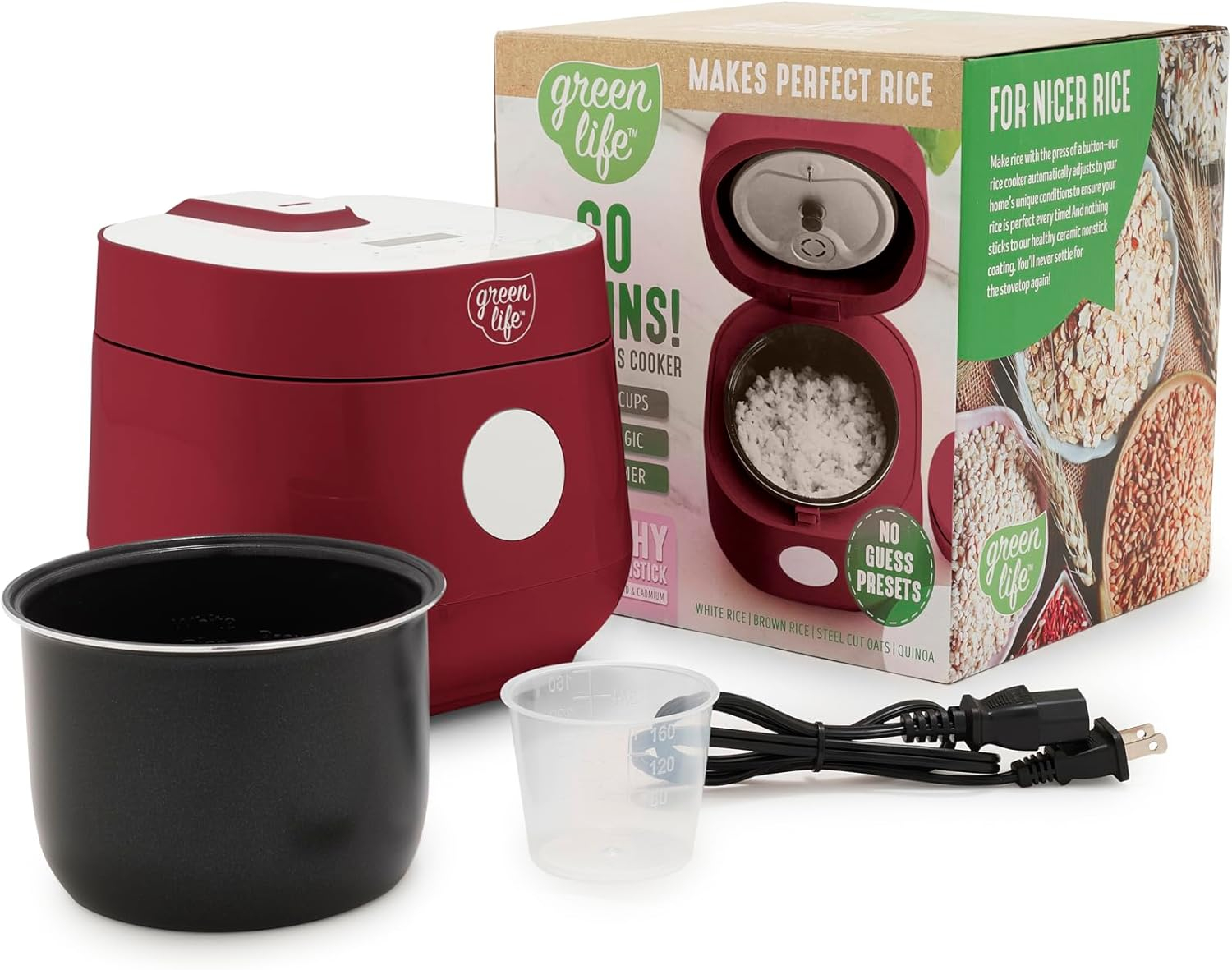 GreenLife Rice Cooker | Red