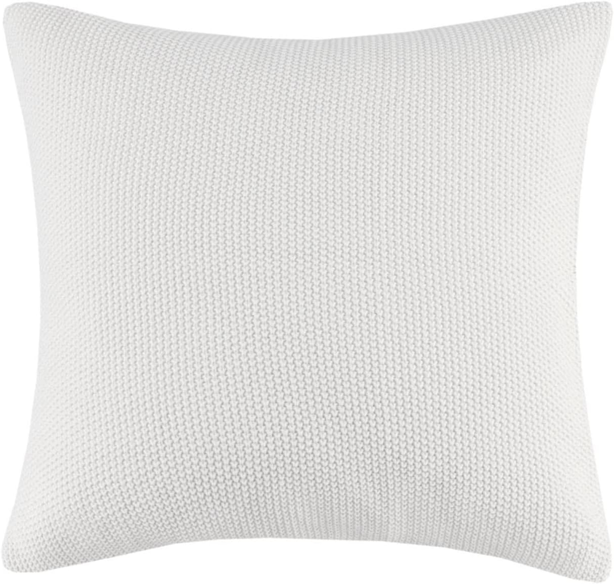 Euro Soft Knit Pillow Cover in Off-White Cotton and Polyester